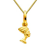 Egyptian Queen Nefertiti Charm Necklace with Box Chain - 14K Yellow Gold (16-22in) thumb 0