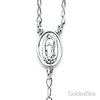 3mm Mirrorball Bead Our Lady of Guadalupe Rosary Necklace in Sterling Silver with Budded Crucifix 26in thumb 1