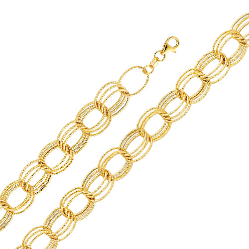 Light Fashion Link 14K Yellow Gold Bracelet Slide 0