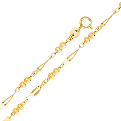 Designer Women's Ball Link 14K Yellow Gold Bracelet