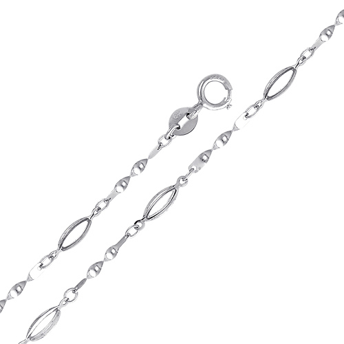 2mm Fancy Marquis Link Bracelet in 14K White Gold - Women Slide 0