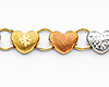 Diamond Cut Stampato Heart 14K TriGold Bracelet thumb 1