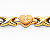 Diamond Cut Stampato Heart 14K TriGold Bracelet thumb 1
