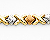 Diamond Cut Stampato XOXO 14K TriGold  Bracelet thumb 1