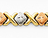 6mm Stampato XOXO Diamond Cut 14K TriGold Bracelet thumb 1