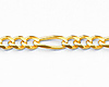 3.0mm 14K Yellow Gold Heart Figaro Link ID Bracelet - Children, Women thumb 1