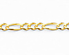2.5mm 14K Yellow Gold Heart Figaro Link ID Bracelet - Children, Women thumb 1