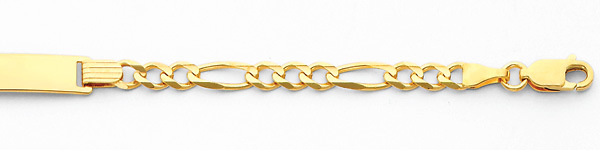 4.0mm Figaro 14K Yellow Gold Baby ID  Bracelet Slide 1