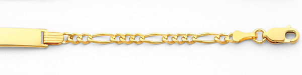 3.0mm Figaro1 4K Yellow Gold Baby ID  Bracelet Slide 1