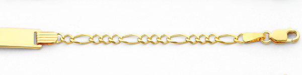 2.5mm Figaro 14K Yellow Gold Baby ID Bracelet Slide 1