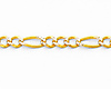 2.5mm White Pave Figaro 14K Yellow Gold Baby ID Bracelet thumb 1