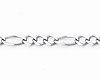 3.0mm Figaro 14K White Gold Baby ID Bracelet thumb 1