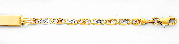 4mm Men's Diamond-Cut Valentino ID Bracelet in 14K TriGold Slide 1