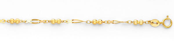 Designer Women's Ball Link 14K Yellow Gold Bracelet Slide 1