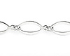 4mm Fancy Open Link 14K White Gold Bracelet & Lobster Clasp thumb 1