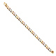 7mm Men's 14K Tricolor Gold Nugget Oval Cuban Link Bracelet 8in thumb 2