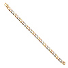 7mm Men's 14K Tricolor Gold Nugget Oval Cuban Link Bracelet 8in thumb 2