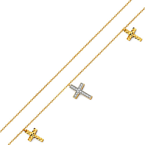 gold bracelet with cross charm