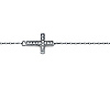 CZ-Filled Sideways Cross Charm Bracelet in 14K White Gold thumb 1