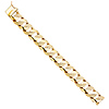Men's 17mm 14K Yellow Gold Nugget Curb Cuban Link Chain Bracelet 9in thumb 2