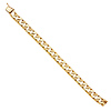 Men's 10mm 14K Yellow Gold Carved Square Cuban Link Chain Bracelet 8.5in thumb 2