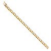 7mm Men's 14K Yellow Gold Nugget Oval Curb Cuban Link Chain Bracelet 8in thumb 2