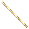 Men's 11mm 14K Yellow Gold Square Curb Cuban Link Chain Bracelet 8.5in thumb 2