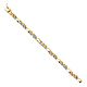 6mm Men's 14K Tricolor Gold Oval Nugget Figaro Chain Bracelet 7in thumb 2