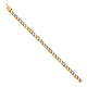 6mm Men's 14K TriGold Nugget Curb Cuban Link Bracelet 7in thumb 2