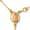 3mm Moon-Cut Bead Our Lady of Guadalupe Rosary Bracelet in 14K TriGold thumb 2