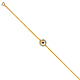 Floating CZ Round Evil Eye Charm Link Bracelet - 14K Yellow Gold thumb 1