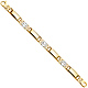 Men's 10mm 14K Two-Tone Gold Fancy Mesh Rectangle Link Bracelet 8in thumb 2