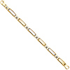 8mm Men's 14K Two-Tone Gold Fancy Rectangle Peg Link Bracelet 8in thumb 2