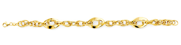 Women's Mesh Oval Solid 14K Yellow Gold Link Bracelet 10mm Slide 3