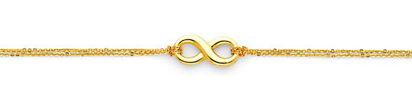 Floating Infinity Double Link Bracelet in 14K Yellow Gold Slide 1