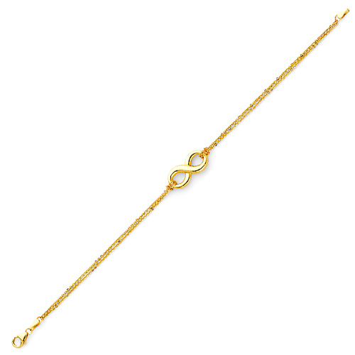 Floating Infinity Double Link Bracelet in 14K Yellow Gold Slide 2