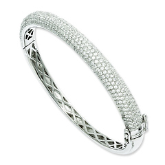 Elliot Skye 6.25mm Micro Pave CZ Sterling Silver Bangle Bracelet