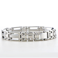 11mm Men's Polished Link Titanium Bracelet