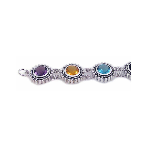 DecoSkye Multi-Colored Jeweled CZ Bracelet Slide 0