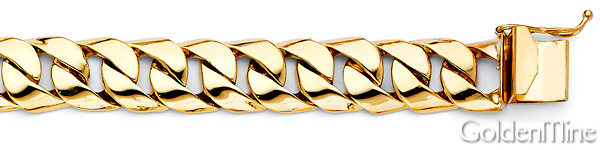 Men's 11mm 14K Yellow Gold Oval Miami Cuban Link Chain Bracelet 8.5in Slide 1