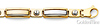 8mm Men's 14K Two-Tone Gold Fancy Rectangle Peg Link Bracelet 8in thumb 1