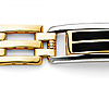 Men's 10mm 14K Two-Tone Gold Black Enamel Rectangle Mesh Link Bracelet 8in thumb 1