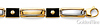 8mm Men's 14K Two-Tone Gold Black Enamel Rectangle Peg Link Bracelet 8in thumb 1