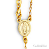 4mm Mirrorball Bead Our Lady of Guadalupe Rosary Bracelet in 14K TriGold thumb 1