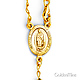 4mm Moon-Cut Bead Our Lady of Guadalupe Rosary Bracelet in 14K Two-Tone Gold thumb 1