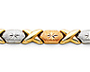 4mm Stampato XOXO Diamond Cut 14K TriGold Link Bracelet thumb 1