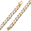 7mm Men's 14K Tricolor Gold Nugget Oval Cuban Link Bracelet 8in thumb 0