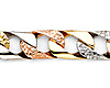 7mm Men's 14K Tricolor Gold Nugget Oval Cuban Link Bracelet 8in thumb 1