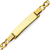 4mm 14K Yellow Gold Figaro Rectangle ID Bracelet - Children or Women thumb 0