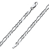 4mm 14K White Gold Figaro Link Chain Bracelet thumb 0